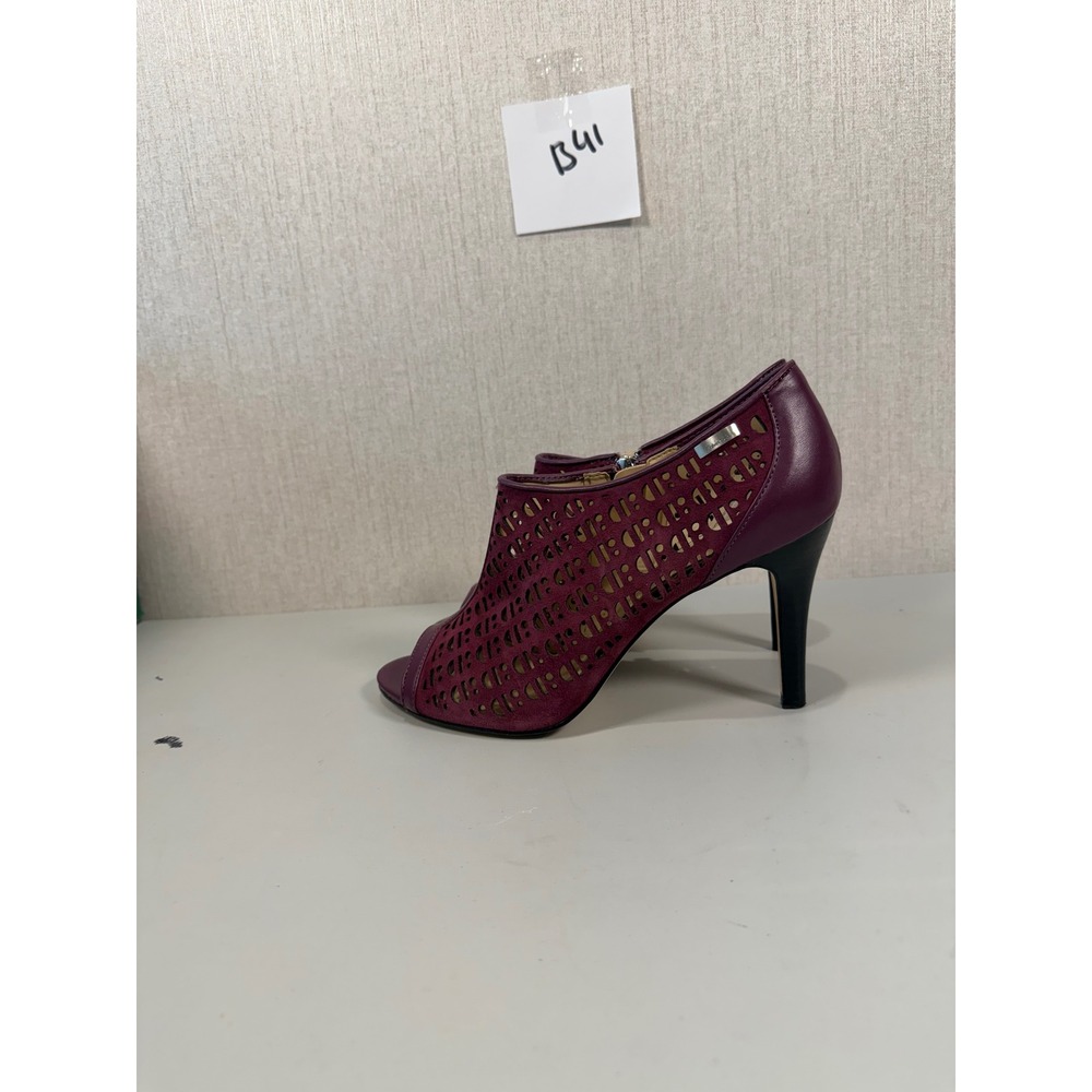 Women's Calvin Klein Suede Peep Toe Caged Booties/Heel 10 M